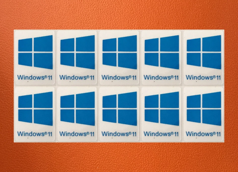 10 PIEZAS Pegatina para Ventana 11 Azul Insignia Logo Calcomanía Color Cian 22mm x 16mm Foto 1 de 1