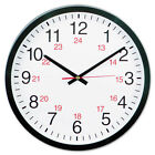 Universal 10441 12.63 in. Diameter 24-Hour Round Wall Clock Black Case New