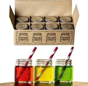 Hayley Cherie - Mason Jar Shot Glasses with Lids (Set of 8) – Mini Mason - Picture 1 of 5
