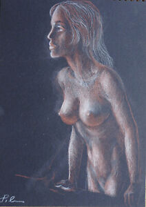Drawing Dora Pilssala original fantasy modern girl woman portrait nude