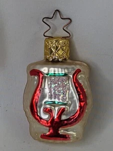 Weihnachten Glas Ornament Leier Harfe 2 Zoll Germany Inge Glas Alte Welt - Bild 1 von 6