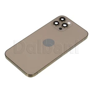 Vitre arrière de remplacement dorée cadre boîtier pour iPhone 12 Pro Max cache batterie - Photo 1 sur 4