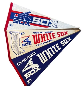 Vintage 1980er Chicago White Sox Baseball Wimpel Menge 3 12x30" - Bild 1 von 7