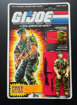 Boneco Boina Verde Falcão 100% Completo com Cartão Completo GI JOE 1986 SEM REPRODUÇÃO - Imagem 1 de 4