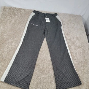 Lifted Anchors Plaid Track Pants Mens Size 30 Black White Side Stripe - Picture 1 of 7