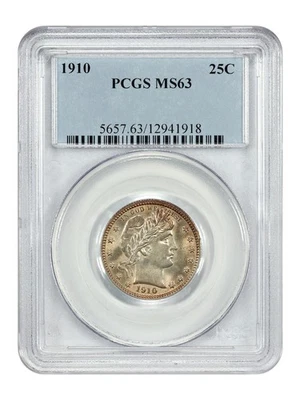 1910 25C PCGS MS63 - Barber Quarter - Image 1 of 4