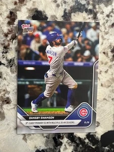 2025 TOPPS NOW MLB CARD CHICAGO CUBS DANSBY SWANSON #629 MULTI 20 HRs SEASON - Bild 1 von 1