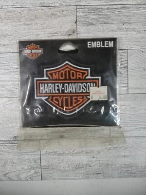 NUEVO PARCHE HARLEY DAVIDSON BARRA PEQUEÑA Y ESCUDO NEGRO - NARANJA 3,0 X 2,5 PULGADAS Foto 1 de 4
