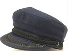 NOS Greek Fisherman's Wool Hat Cap Blue or Gray 6 3/4 - 6 7/8 USA Made- vintage