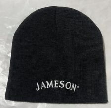 Jameson Whiskey Beanie Winter Hat. Dark Gray with White Embroidered Letters. NEW