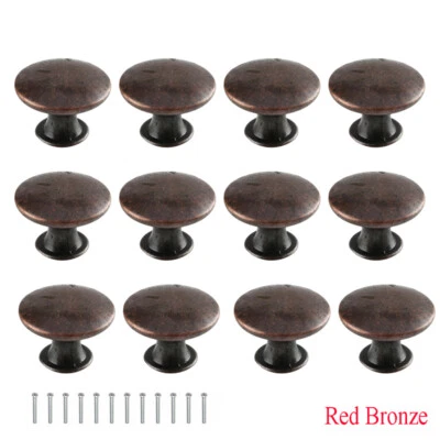 12Pcs Antique Brass Knobs Handles For Cabinet Doors Drawer Cupboard Door Knob - Image 1 of 4