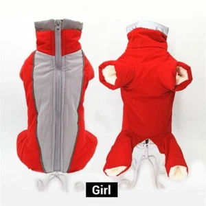 Warm Waterproof Overalls For Puppy Dog Pet Jumpsuit Reflective Down Jacket Wear - Picture 1 of 19