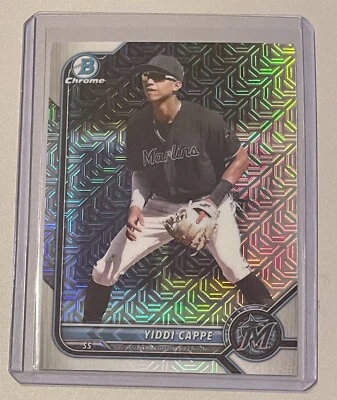 2022 Bowman Chrome Yiddi Cappe Mojo Refractor Miami Marlins - Image 1 of 2