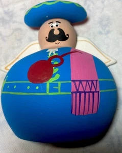 Mexican Folkart Pottery Angel Man with Sombrero and Mustache Handmade Wall Decor - Picture 1 of 4