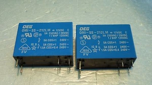 OMI-SS-212LM/RELAY/12VDC/5AMP 250V/6 PIN/ 2 PIECES (qzty) - Picture 1 of 3