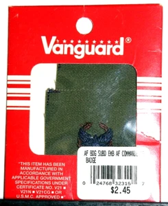 USAF Air Force Commander's Insignia Badge Olive Drab (OD) Green Fatigue Patch V1 - Picture 1 of 1