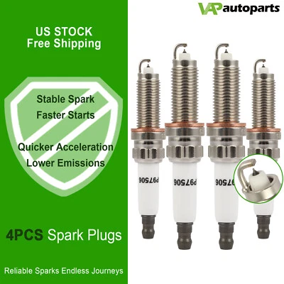4x Iridium & Platinum Spark Plugs For 2012-2018 BMW 320i 2.0L L4 - Image 1 of 4