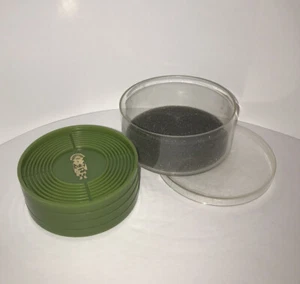 Set aus 4 runden gerillten Arizona Kachina Souvenir Getränk Untersetzern & Box 3" grün - Bild 1 von 3