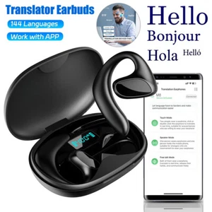 Bluetooth Translator Earbuds 144+ Languages Smart Two Way Online Translation US - Picture 1 of 12