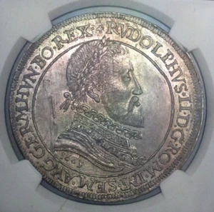 Austria 1603 Emperor Rudolph II Thaler Taler Hall UNC NGC MS 61 DAV-3005 - Picture 1 of 3