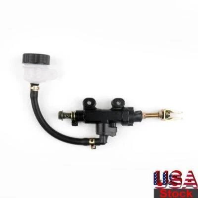 Moto Universal Rear Master Cylinder Hydraulic Brake Pump Fluid Reservoir BLK #8 - Image 1 of 3