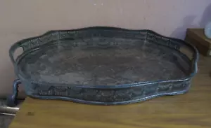 Vintage Silver plated EP Chased Gallery Vanity serving Tray AT Sheffield England - Picture 1 of 14