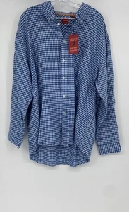 Arrow Mens Dark/Light Blue Gingham Cotton Long Sleeve Button-Up Shirt Size XL - Picture 1 of 6