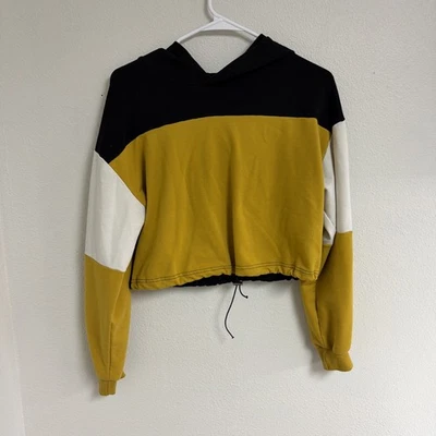 Sudadera con Capucha Mujer y Adolescente Cálida Informal Bloque de Color, Naranja Blanco Negro, S/M Foto 1 de 4