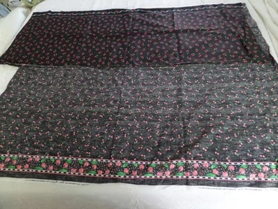 1993 Mary Engelbreit Daisy Kingdom fabric Cherries 2 borders black large scrap - Image 1 of 4