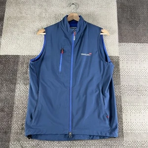 Peter Millar Mens Wind Golf Vest Blue Full Zip Stretch Travelers Size M Logo - Picture 1 of 6
