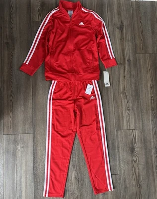 Adidas Conjunto de 2 Piezas Chaqueta y Pantalones de Calentamiento AG6643C - Rojo Blanco - Niños 7 Foto 1 de 4