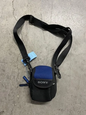 Sony Compact Camera Shoulder Bag Case Black Blue Pouch With Strap Adjustable - Image 1 of 2