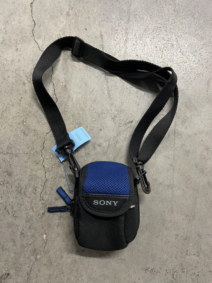 Sony Compact Camera Shoulder Bag Case Black Blue Pouch With Strap Adjustable - Image 1 of 2