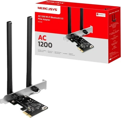 MERCUSYS MA30E AC1200Mbps Wireless Bluetooth 5.0 PCIe WiFi Adapter for PC,...  - Image 1 of 4