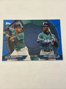 2025 Topps Series 2 KEN GRIFFEY & JULIO RODRIGUEZ Dynamic Duos BLUE /150 #DD-19 - Picture 1 of 2