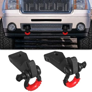 Front Shackle Tow Hook Mount Brackets for 2007-2013 Chevy/GMC 1500 - Picture 1 of 7