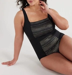 Embrace Your Curves Miracle Brands Size L Black Rona One Piece Swimsuit - Picture 1 of 4