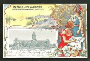 Rosario Art Nouveau Inauguration Harbour Tamburini Argentina stamps 1902 - Picture 1 of 2