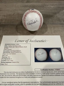 JSA COA DEREK JETER BERNIE WILLIAMS Signed Autographed Baseball Ball YANKEES - Picture 1 of 12