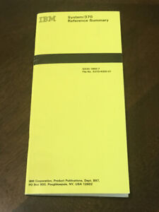 IBM System 370 Reference Summary Eighth Edition (February 1989)