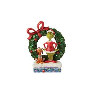 FIGURA EN CORONA GRINCH AND MAX DE Jim Shore 6015210 nueva en caja - Imagen 1 de 6