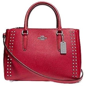 Coach F77910 Surrey Carryall mit Randnieten, Bright Cardinal/Silber - Bild 1 von 6