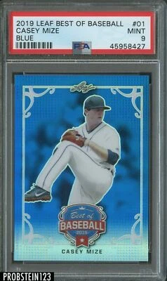 CASEY MIZE 2019 LEAF BEST OF BASEBALL #01 BLUE #'ed /35 PSA 9 MINT POP 1 - Image 1 of 2