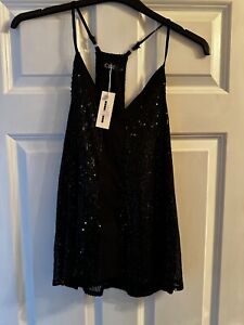 Pretty little black sequin blouse XL brand new, Summer, Holiday