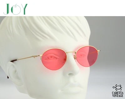 Joy 3697 Vintage años 90 marco dorado semi sin montura media llanta panto gafas de sol mujer Nuevo de Lote Antiguo Foto 1 de 4