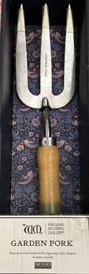 Garden Fork Stainless Steel Head William Morris Wood Handle Briers UK - Image 1 of 3
