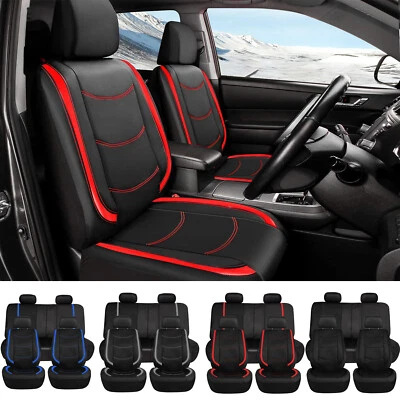 For Volkswagen Car Seat Covers 5-Sit Front Rear Protector PU Leather Full Set - Image 1 of 4