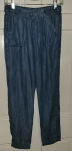 CAT & JACK chambray Blue Pullon High Waist pockets Pants. Girls XL 14 16 - Picture 1 of 6