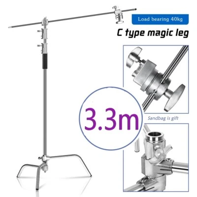 Stainless Steel Tripod Heavy Duty C-Stand Adjustable with Boom Arm For Studio - Image 1 of 4