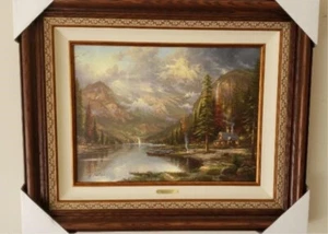Thomas Kinkade MOUNTAIN MAJESTY 18x24 R/E Beginning of a Perfect Day III NEW! - Picture 1 of 13